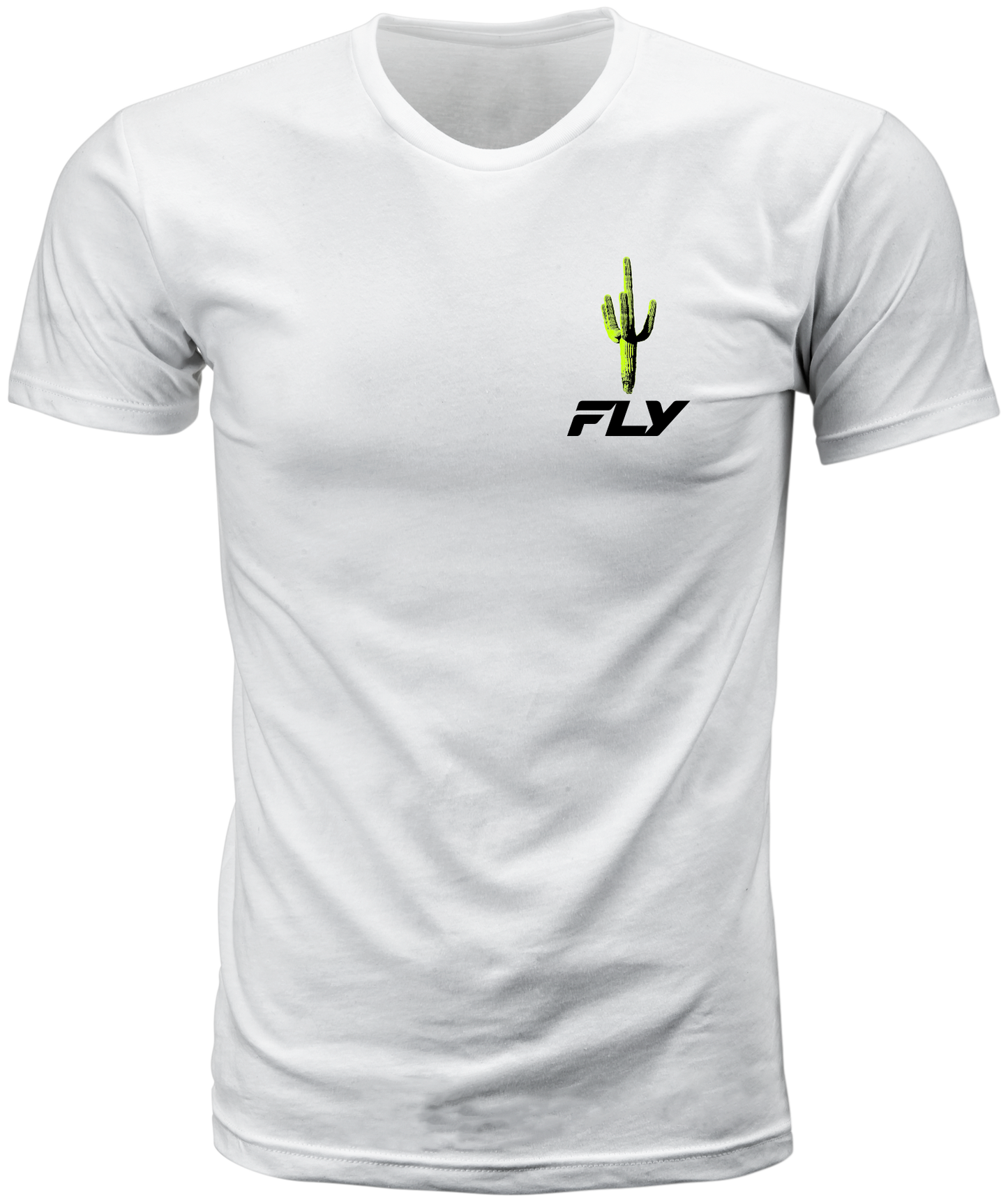 Fly Racing Desert Tee White Medium - Comfortable 100% Cotton Crew Neck T-Shirt - Kelly Motorsports