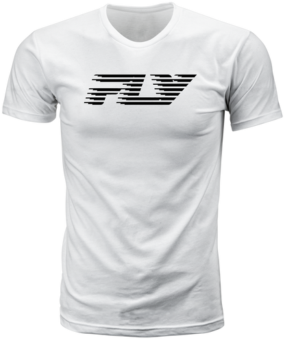 Fly Racing Fly Fast Tee White Large - Comfortable Combed Cotton Crew Neck T-Shirt - Kelly Motorsports