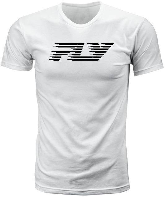 Fly Racing Fly Fast Tee White Medium - Comfortable 100% Cotton Crew Neck T-Shirt - Kelly Motorsports