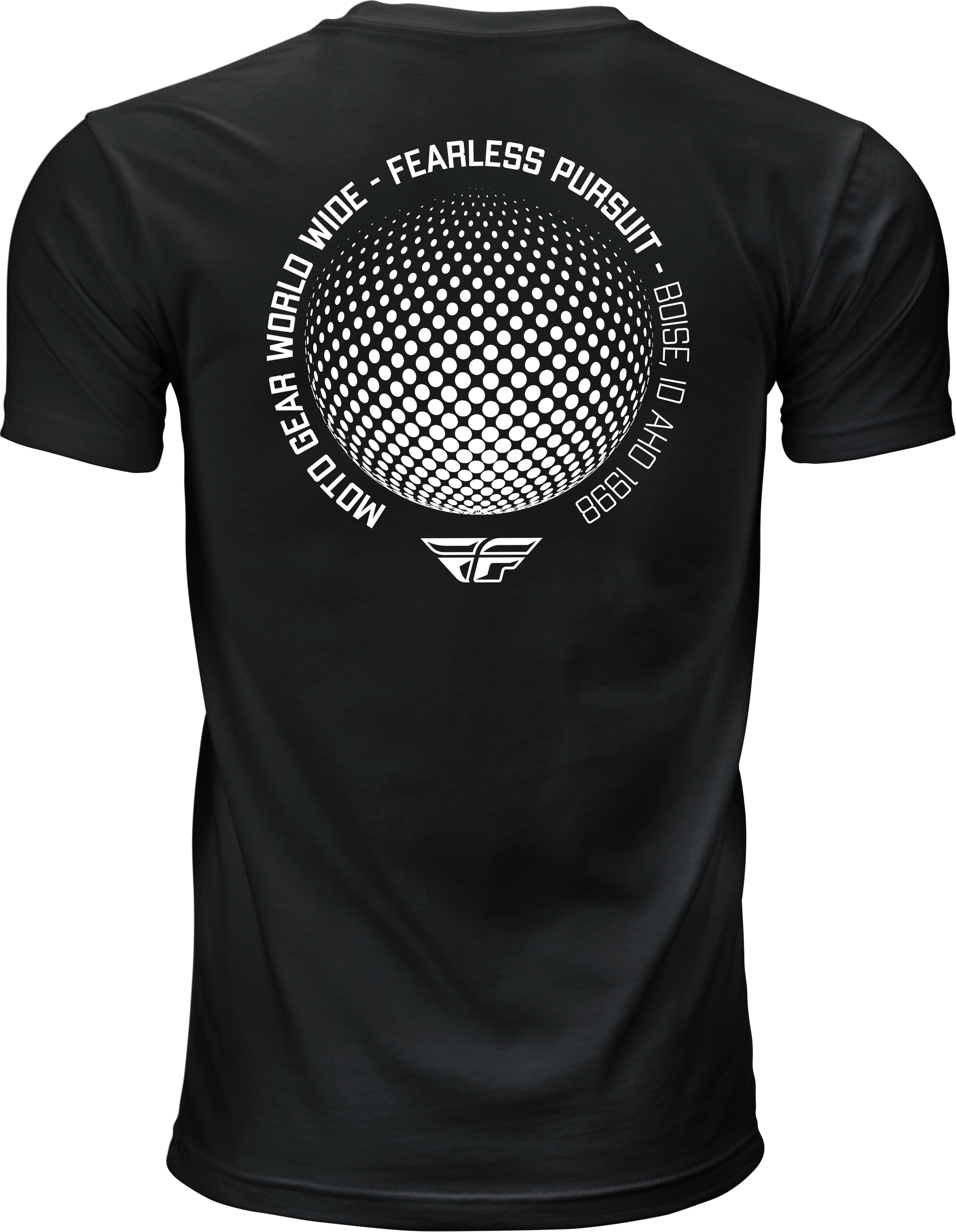 Fly Racing Fly Worldwide Tee Black Medium - Comfortable 100% Combed Ring - Spun Cotton Crew Neck T-Shirt - Kelly Motorsports