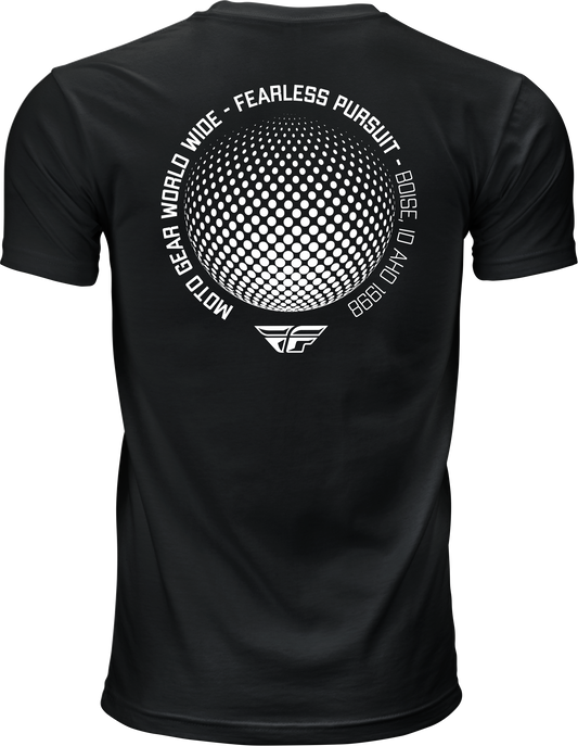Fly Racing Fly Worldwide Tee Black Medium - Comfortable 100% Combed Ring - Spun Cotton Crew Neck T-Shirt - Kelly Motorsports