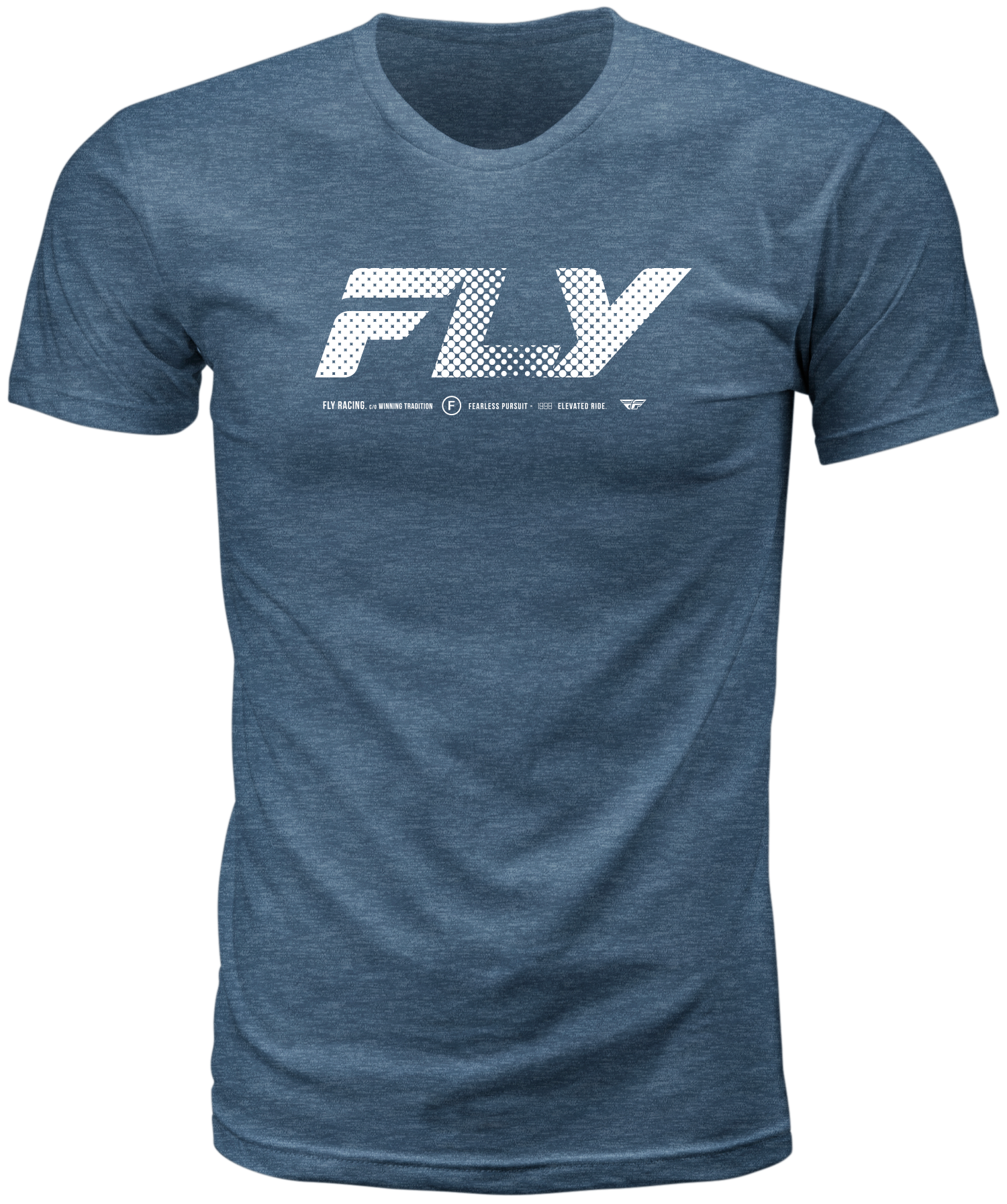 Fly Racing Fly Worldwide Tee Blue Medium - Soft - Washed 100% Cotton Crew Neck T-Shirt - Kelly Motorsports