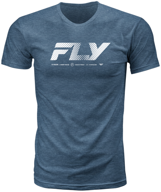 Fly Racing Fly Worldwide Tee Blue Medium - Soft - Washed 100% Cotton Crew Neck T-Shirt - Kelly Motorsports