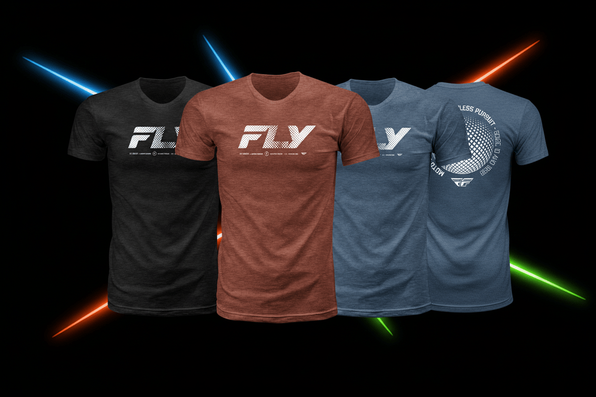 Fly Racing Fly Worldwide Tee - Premium Cotton Crew Neck T-Shirt - Kelly Motorsports