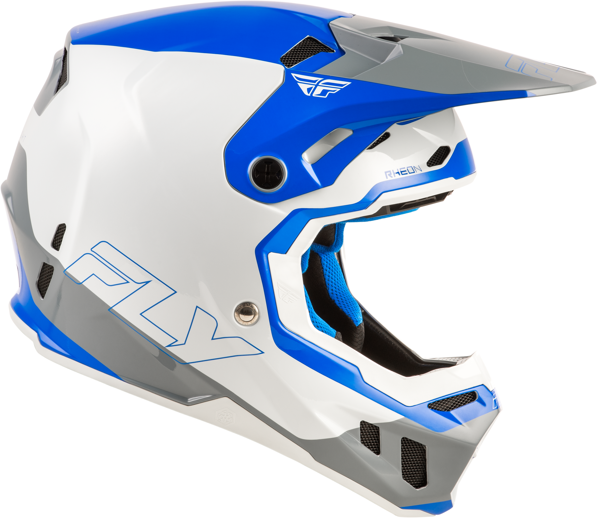 Fly Racing Formula CC Glide Helmet Blue Light Grey - Lightweight Motorcycle Helmet with Advanced Impact Protection - Kelly Motorsports