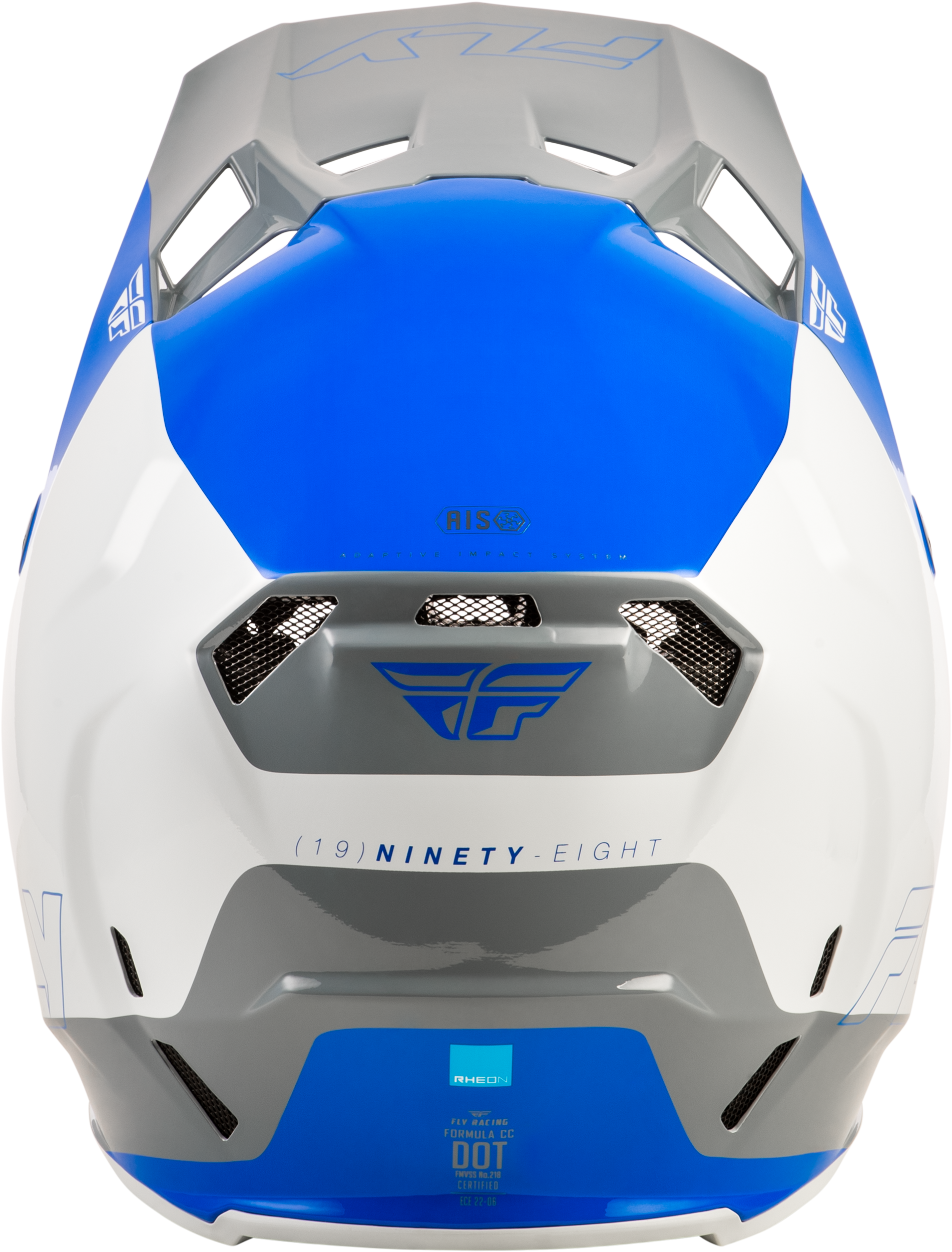 Fly Racing Formula CC Glide Helmet Blue Light Grey - Lightweight Motorcycle Helmet with Advanced Impact Protection - Kelly Motorsports
