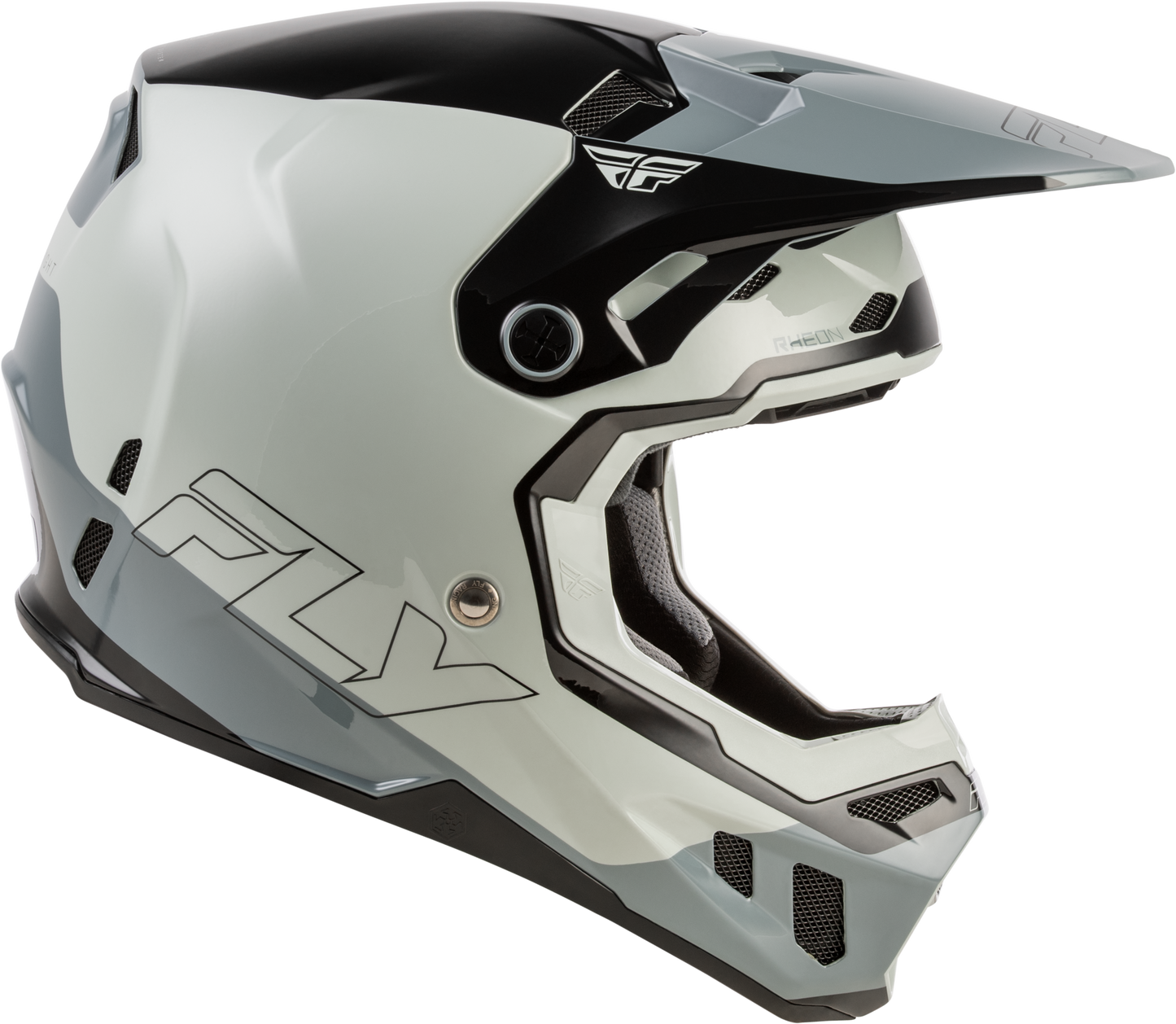 Fly Racing Formula CC Glide Helmet Grey Light Grey Black 2X - Lightweight Impact - Resistant Motorcycle Helmet with Advanced Safety Features - Kelly Motorsports