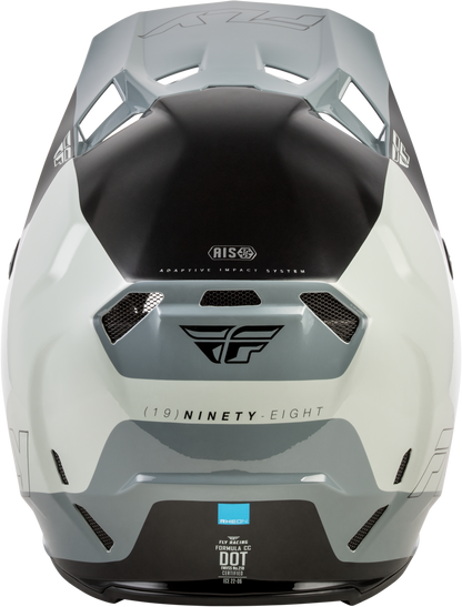 Fly Racing Formula CC Glide Helmet Grey Light Grey Black 2X - Lightweight Impact - Resistant Motorcycle Helmet with Advanced Safety Features - Kelly Motorsports