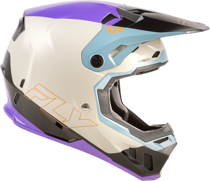 Fly Racing Formula CC Glide Helmet Purple, Stone & Black – Lightweight, Impact - Resistant Motorcycle Helmet with Advanced Safety Features - Kelly Motorsports