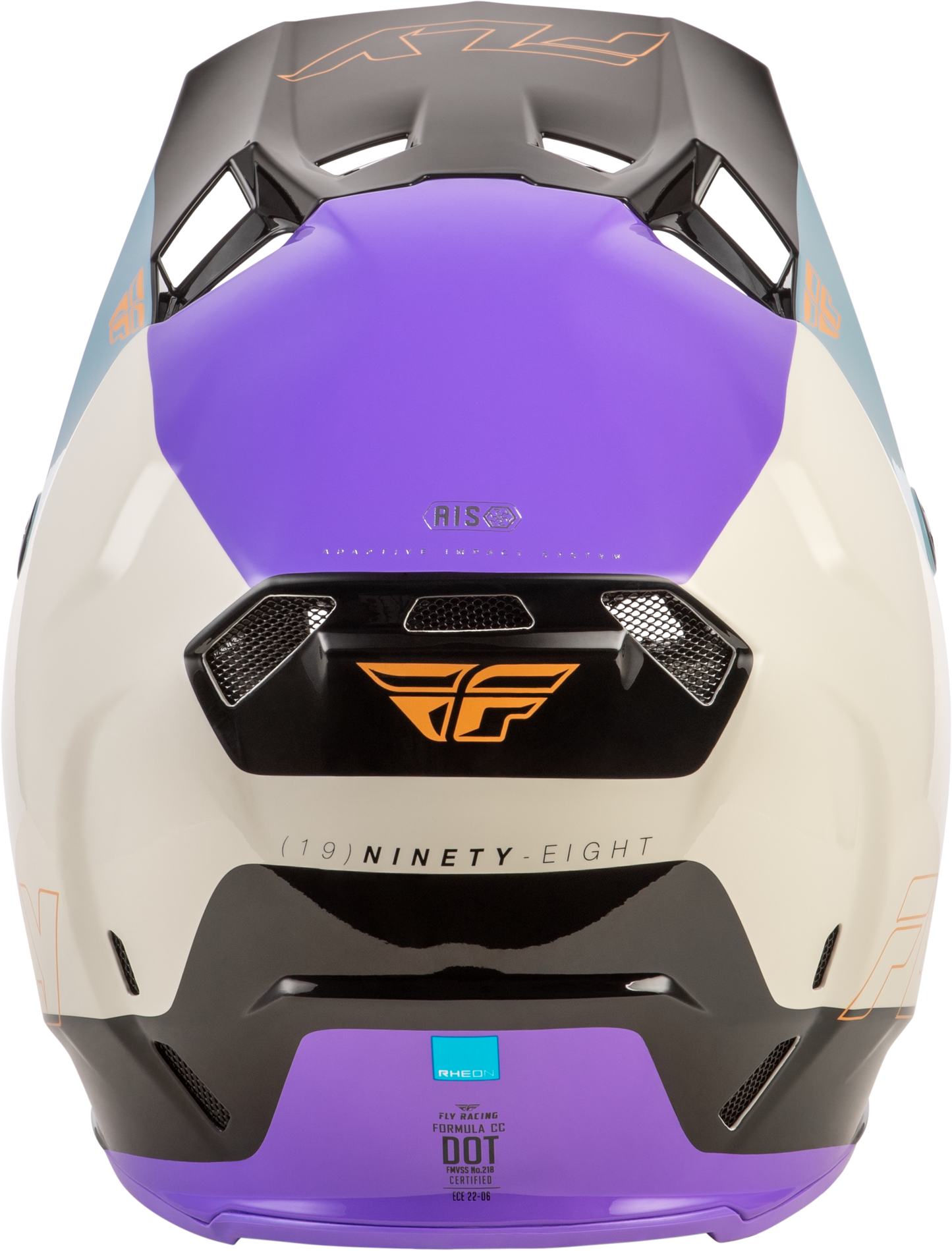 Fly Racing Formula CC Glide Helmet Purple, Stone & Black – Lightweight, Impact - Resistant Motorcycle Helmet with Advanced Safety Features - Kelly Motorsports