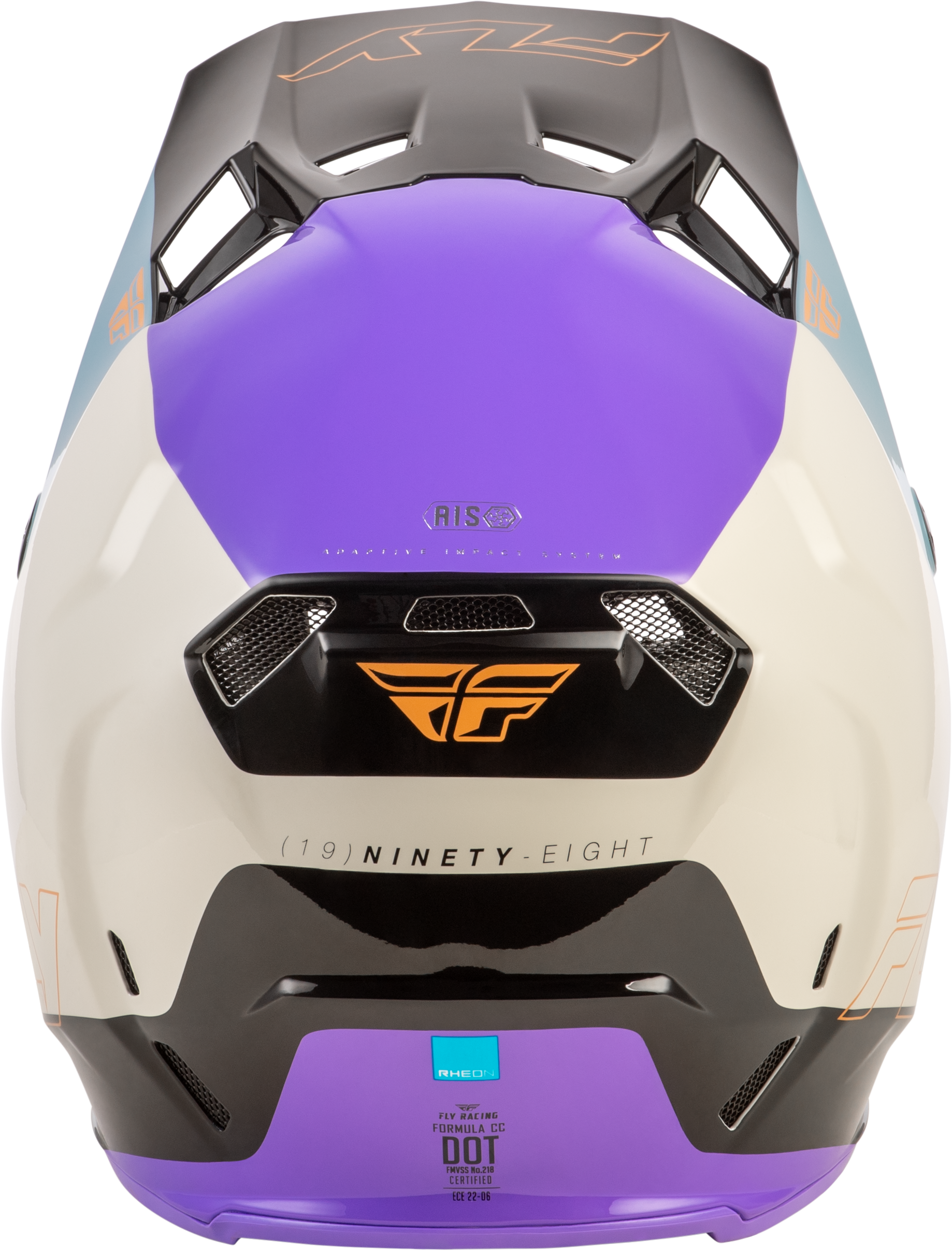 Fly Racing Formula CC Glide Helmet Purple, Stone & Black – Lightweight, Impact - Resistant Motorcycle Helmet with Advanced Safety Features - Kelly Motorsports