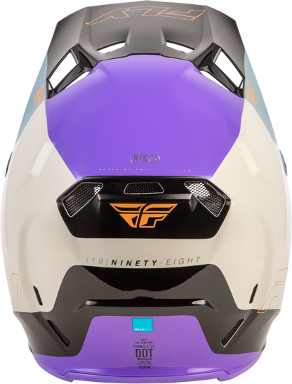 Fly Racing Formula CC Glide Helmet Purple, Stone & Black – Lightweight, Impact - Resistant Motorcycle Helmet with Advanced Safety Features - Kelly Motorsports