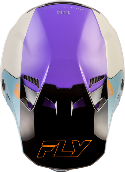 Fly Racing Formula CC Glide Helmet Purple, Stone & Black – Lightweight, Impact - Resistant Motorcycle Helmet with Advanced Safety Features - Kelly Motorsports