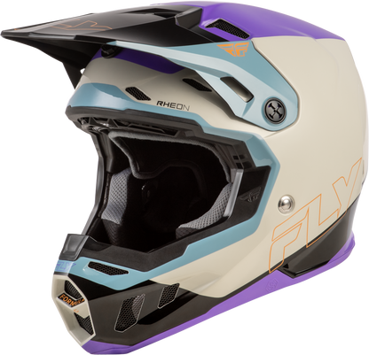 Fly Racing Formula CC Glide Helmet Purple, Stone & Black – Lightweight, Impact - Resistant Motorcycle Helmet with Advanced Safety Features - Kelly Motorsports