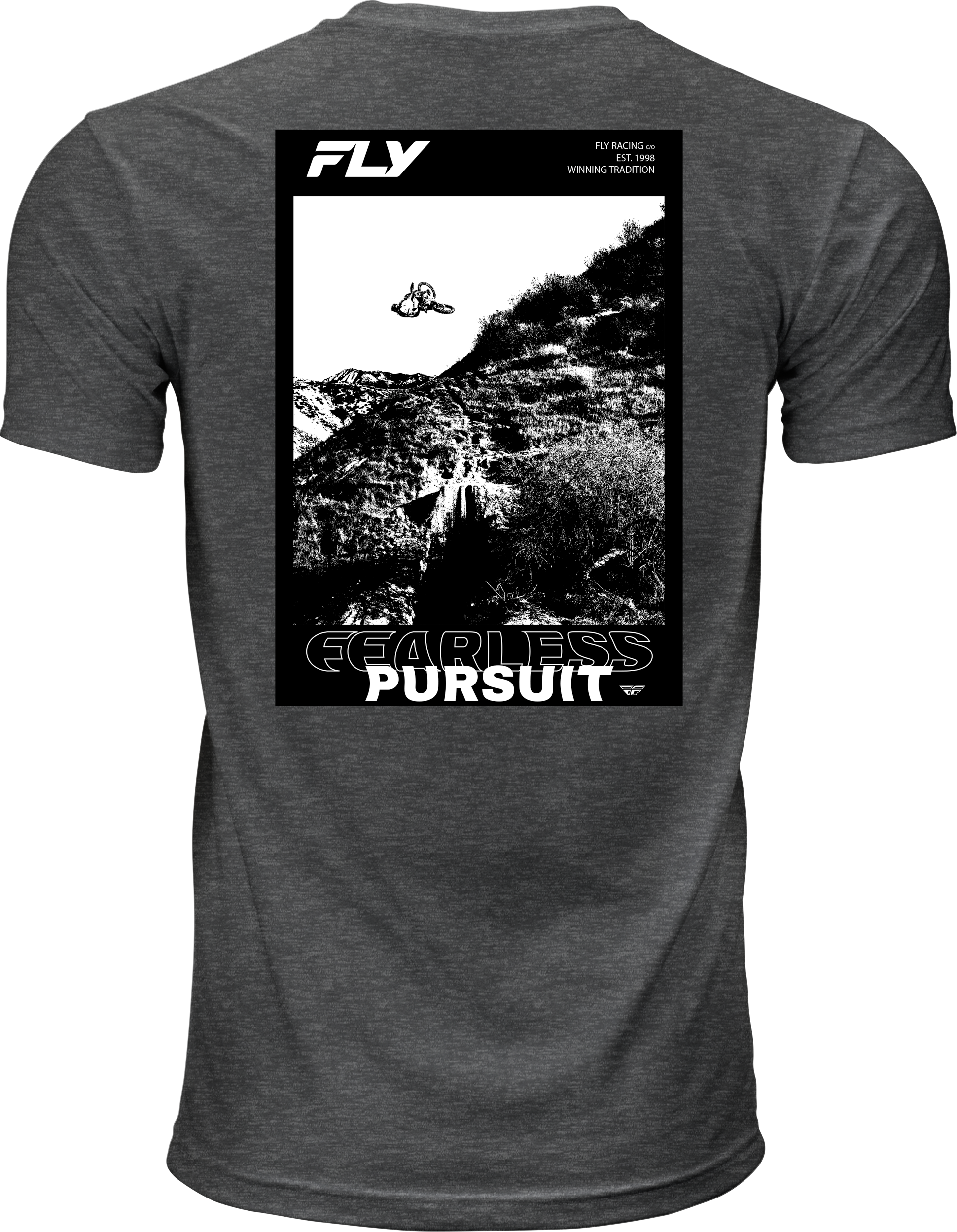 Fly Racing Freeride Tee Grey 2X - Comfortable 100% Cotton Crew Neck T-Shirt - Kelly Motorsports