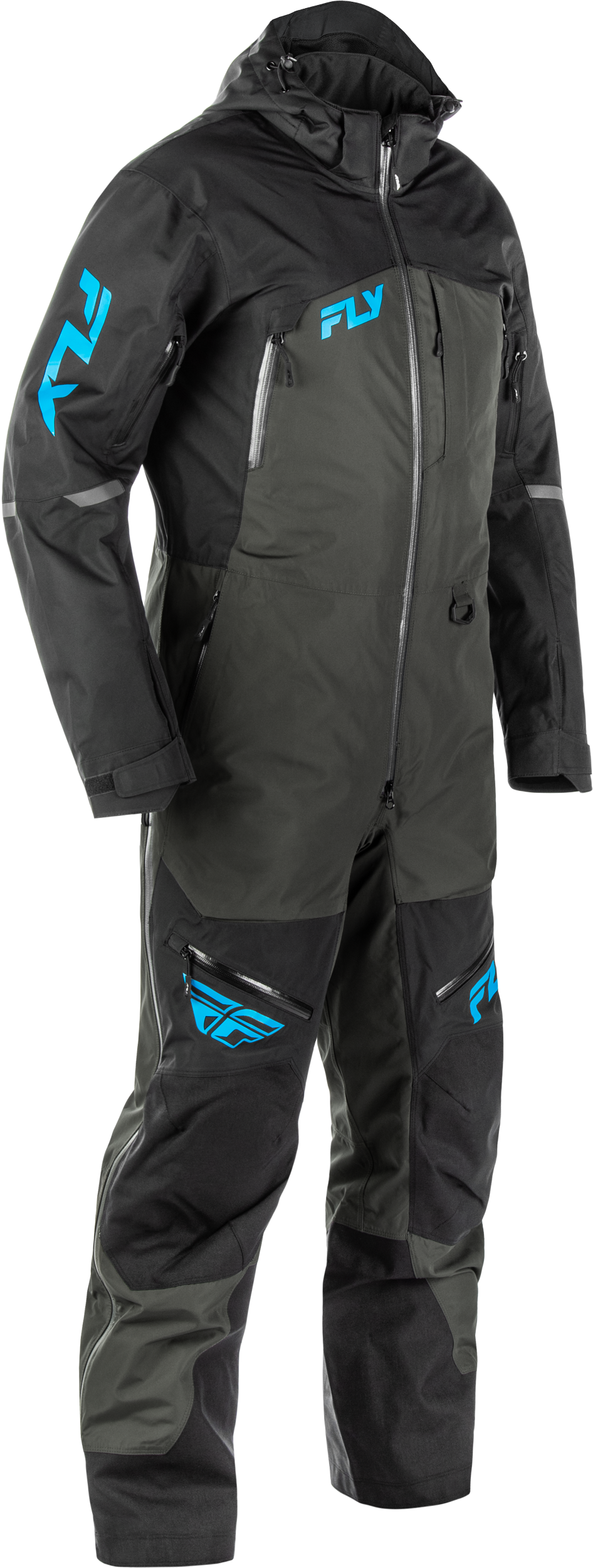 Fly Racing Incline Monosuit Black/Grey/Blue 2X – Waterproof and Breathable Snow Suit - Kelly Motorsports