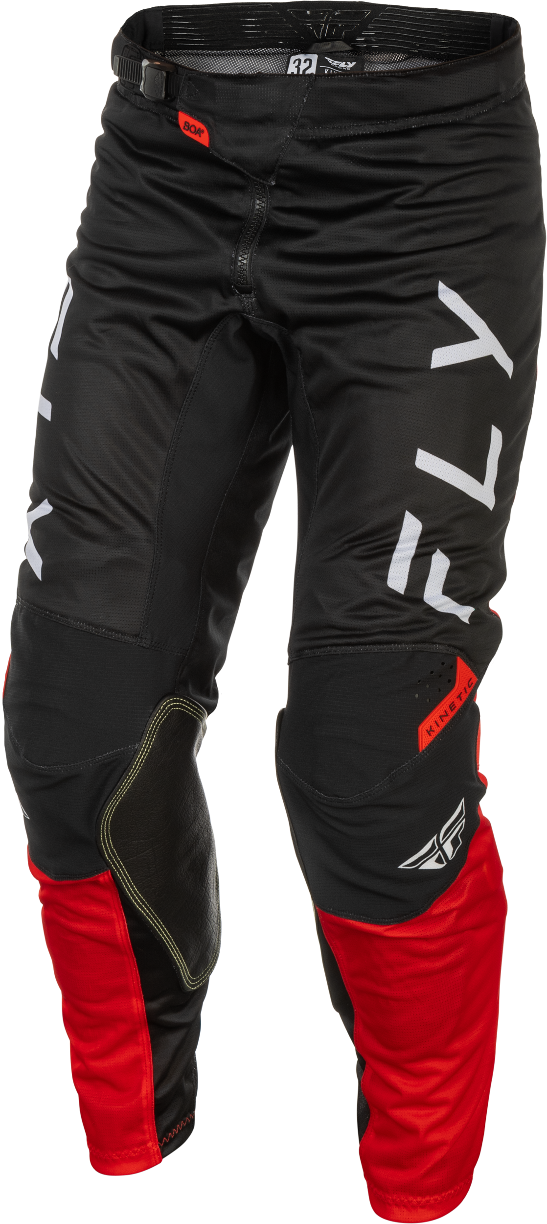 Fly Racing Kinetic Mesh Center Pants Black/White/Red Size 30 - Kelly Motorsports