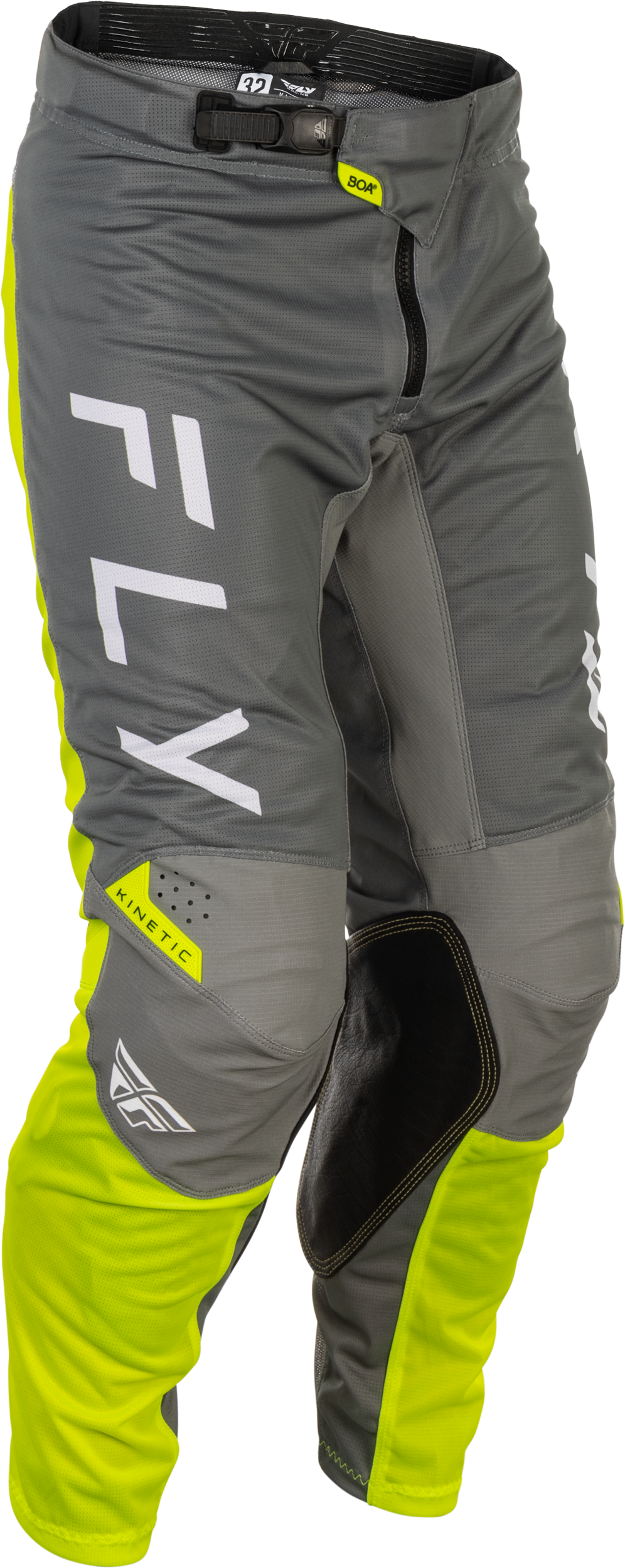 Fly Racing Kinetic Mesh Center Pants Grey/White/Hi Vis Size 30 - Kelly Motorsports