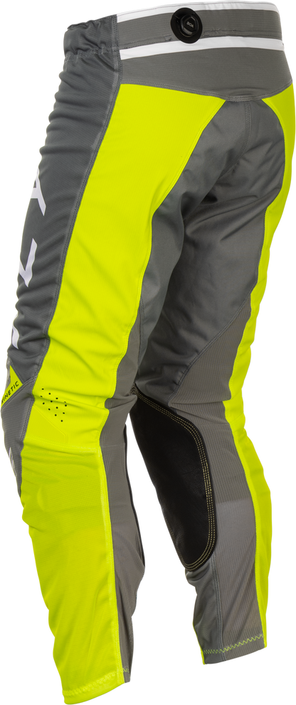 Fly Racing Kinetic Mesh Center Pants Grey/White/Hi Vis Size 32 - Kelly Motorsports