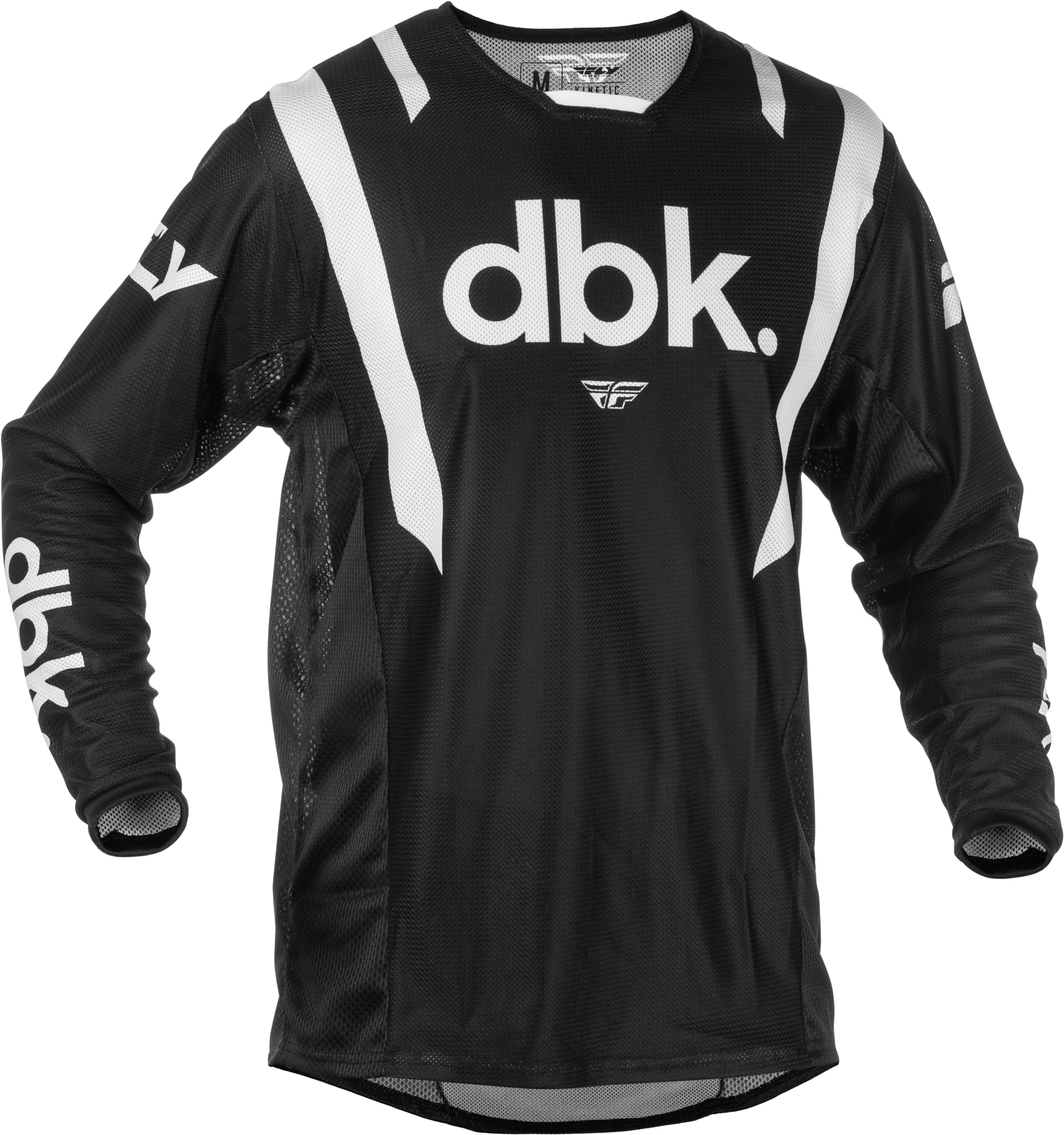 Fly Racing Kinetic Mesh DBK Jersey Black/White Medium - Breathable Motocross Jersey - Kelly Motorsports