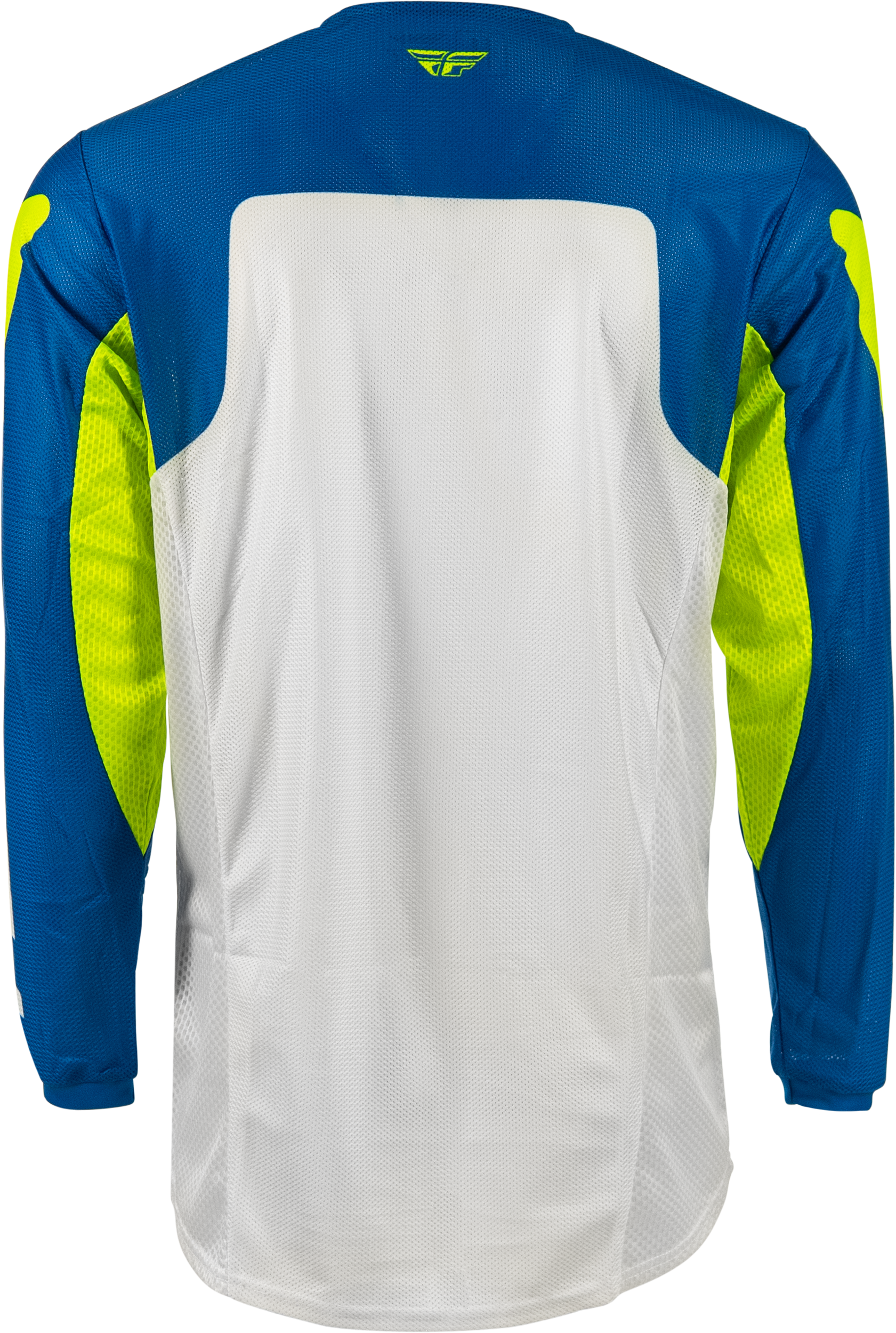 Fly Racing Kinetic Mesh Jersey Blue/White/Hi Vis Medium - Breathable Dirt Bike Racing Jersey - Kelly Motorsports