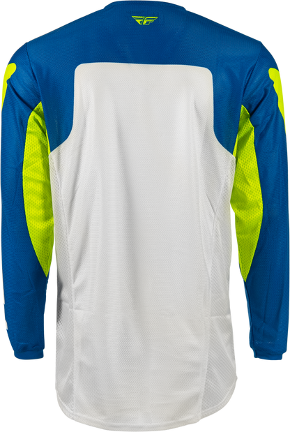 Fly Racing Kinetic Mesh Jersey Blue/White/Hi Vis SM - Lightweight Breathable Motorcycle Jersey - Kelly Motorsports