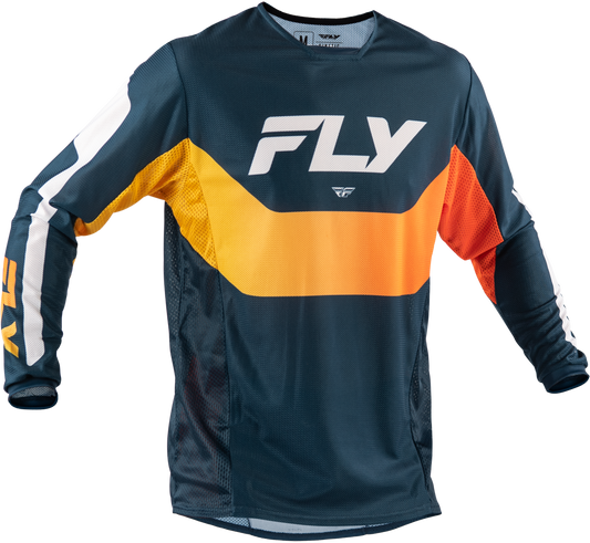 Fly Racing Kinetic Mesh Jersey Navy/Orange Sm - Breathable Motocross Gear - Kelly Motorsports