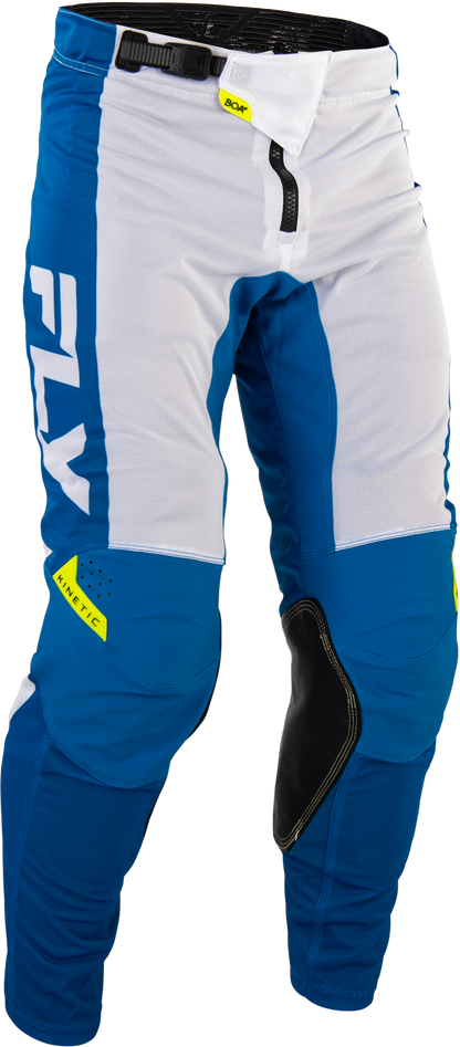 Fly Racing Kinetic Mesh Pants Blue/White/Hi Vis Size 32 with Adjustable Fit and Durable Construction - Kelly Motorsports