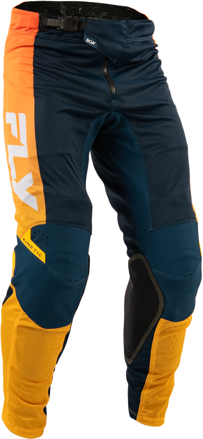 Fly Racing Kinetic Mesh Pants Navy/Orange Size 32 - Durable, Comfortable Motorcycle Pants with Adjustable Fit - Kelly Motorsports