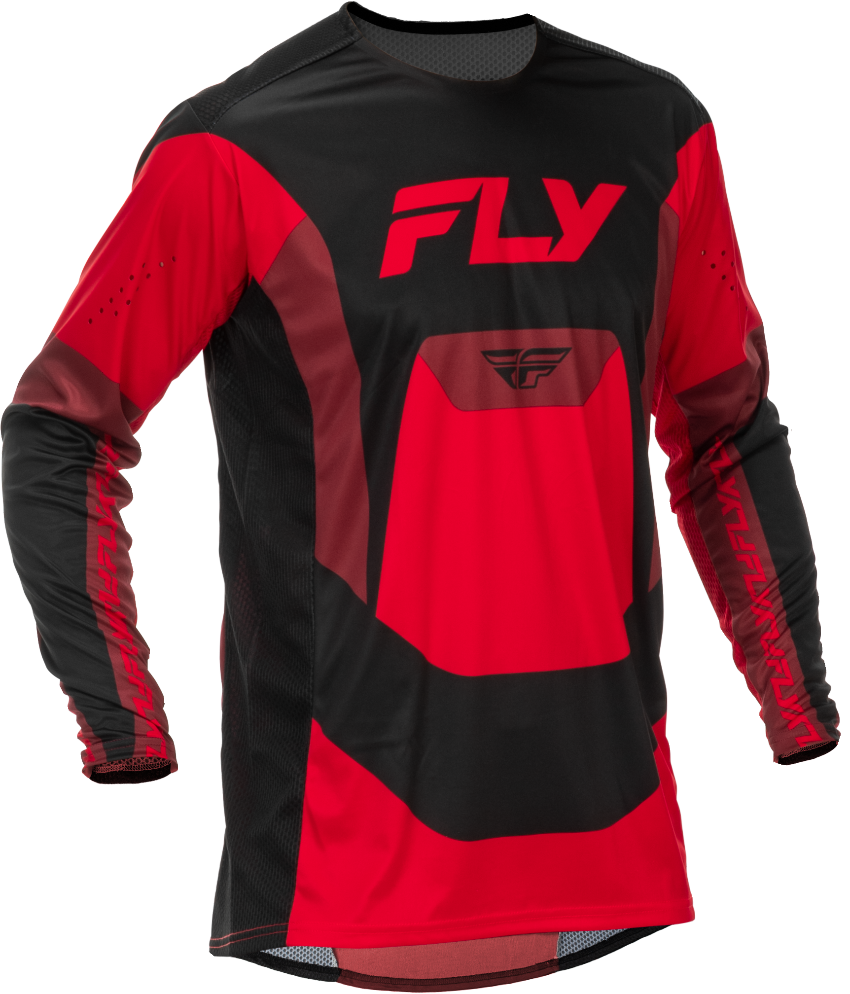 Fly Racing Lite Jersey Black/Red XL - Lightweight Performance Motorcycle Jersey - Kelly Motorsports