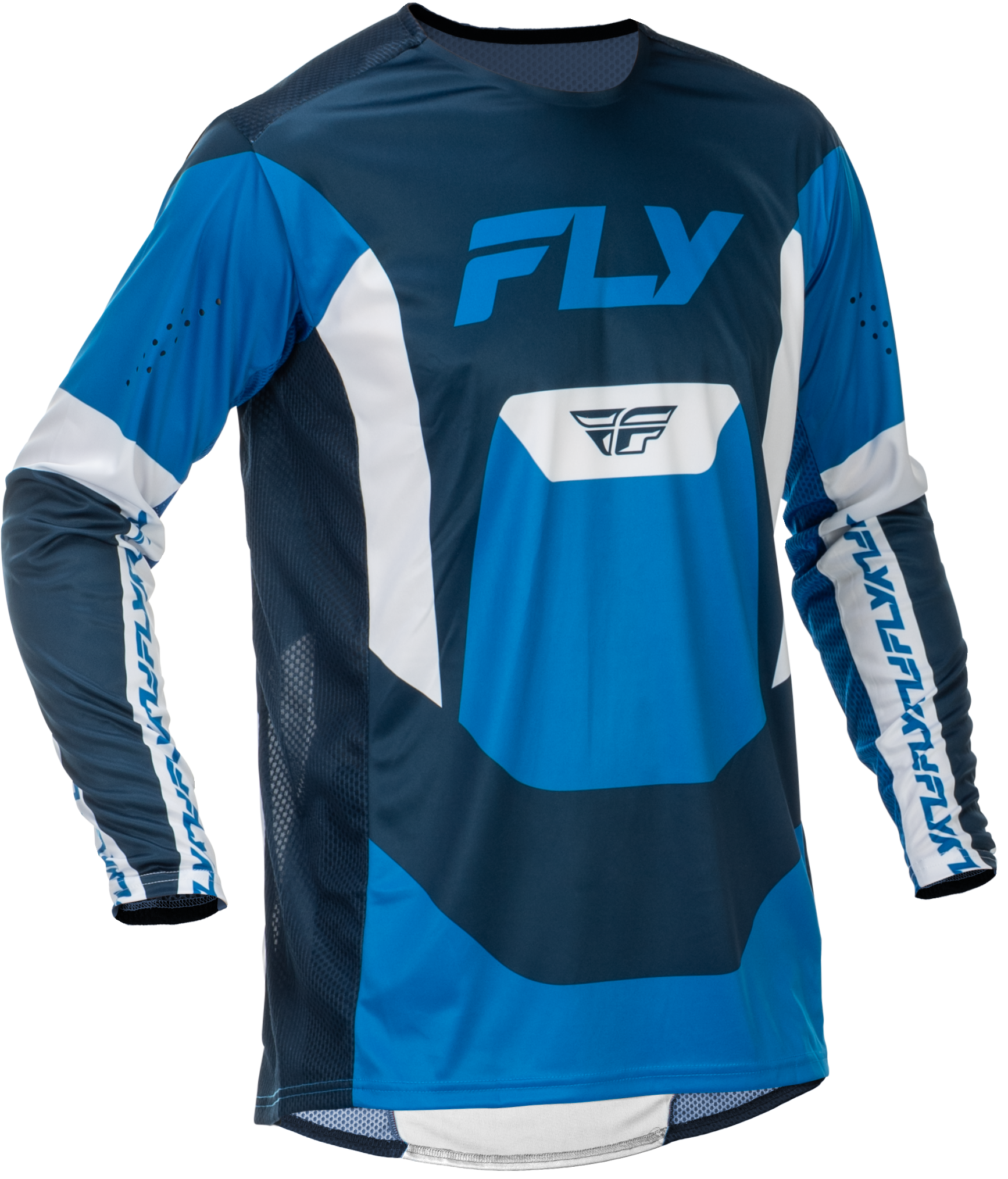 Fly Racing Lite Jersey Blue/White 2X – Lightweight Performance Motorcycle Jersey - Kelly Motorsports
