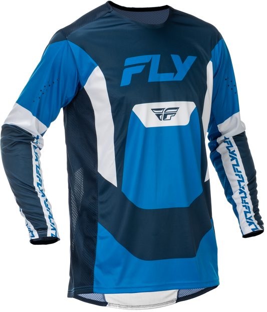 Fly Racing Lite Jersey Blue/White Large - Advanced Ventilation and Performance Fit - Kelly Motorsports