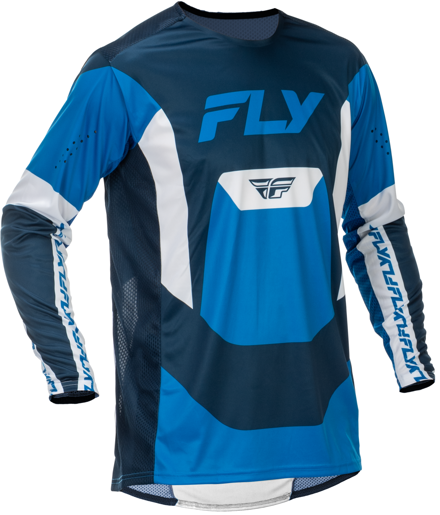 Fly Racing Lite Jersey Blue/White Medium - Lightweight Performance Motorcycle Jersey - Kelly Motorsports