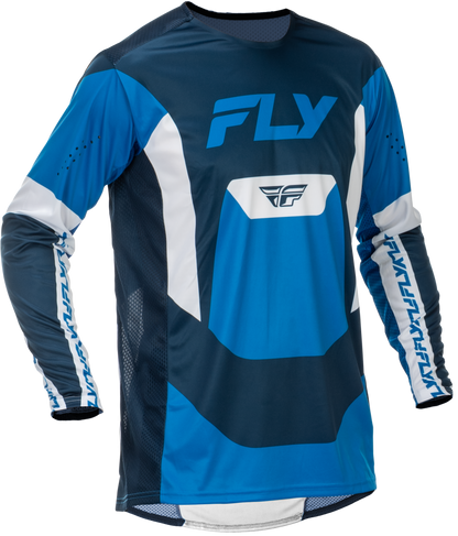 Fly Racing Lite Jersey Blue/White Small - Performance Motorcycle Jersey with Advanced Ventilation - Kelly Motorsports