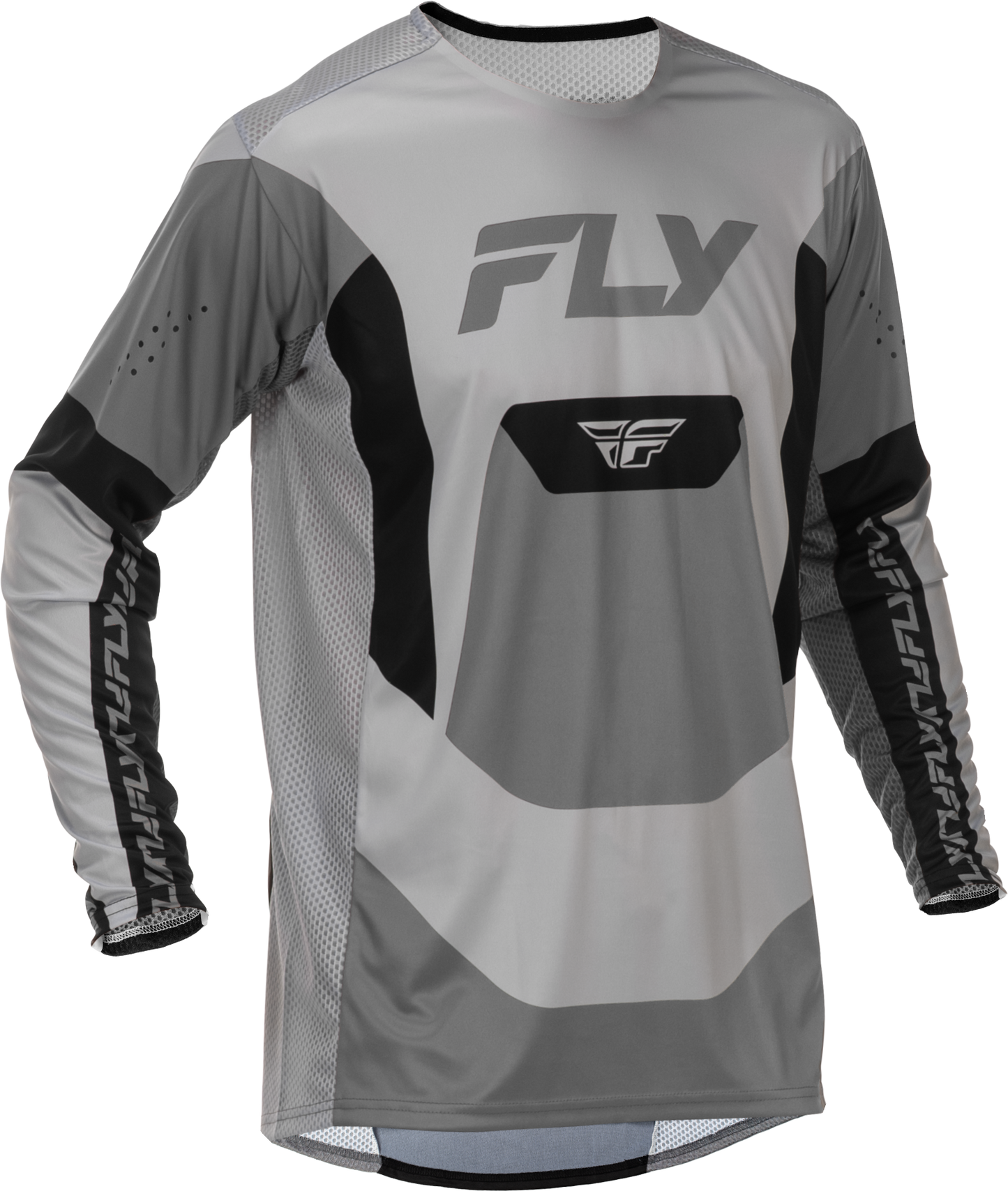 Fly Racing Lite Jersey Grey/Black Medium - Lightweight Performance Motorcycle Jersey - Kelly Motorsports