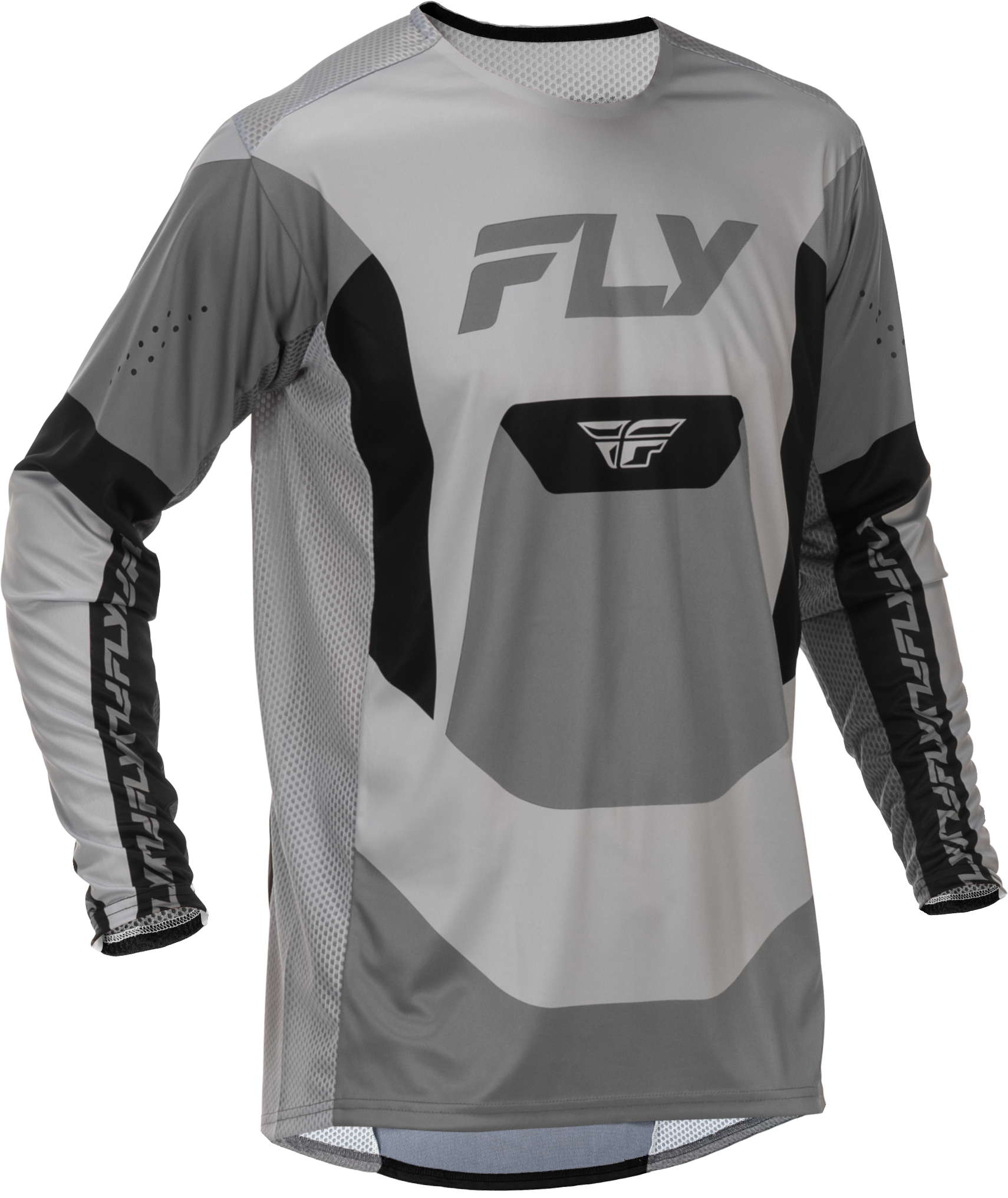Fly Racing Lite Jersey Grey/Black XL - Lightweight Performance Motorcycle Jersey - Kelly Motorsports