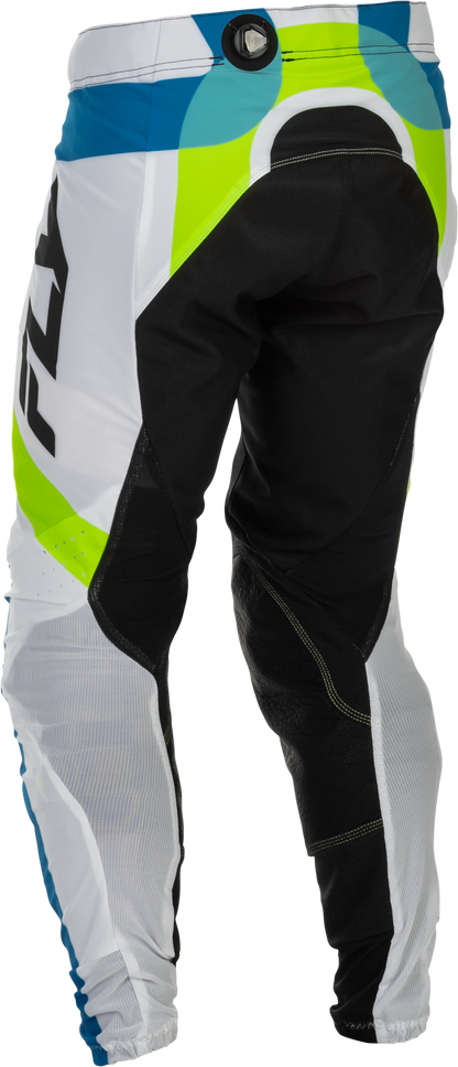 Fly Racing Lite Le Current Pants White/Lime/Blue Size 36 – Lightweight Motorcycle Riding Pants with Advanced Armor and Comfort Features - Kelly Motorsports