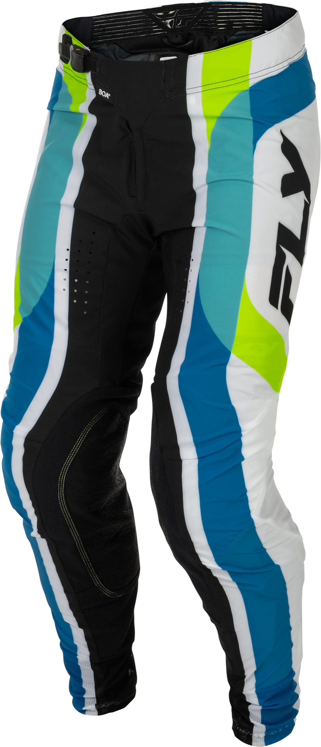 Fly Racing Lite Le Current Pants White/Lime/Blue Size 38 – Lightweight Motorcycle Riding Pants with Advanced Protection - Kelly Motorsports