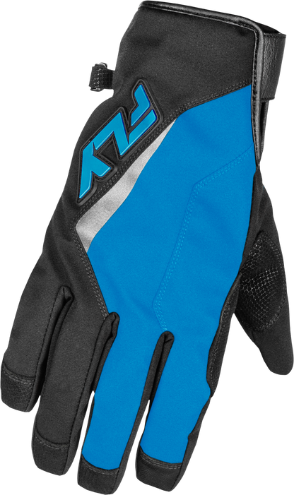 Fly Racing Long Gloves Blue/Black/Light Blue XS with Waterproof and Insulated Technology - Kelly Motorsports