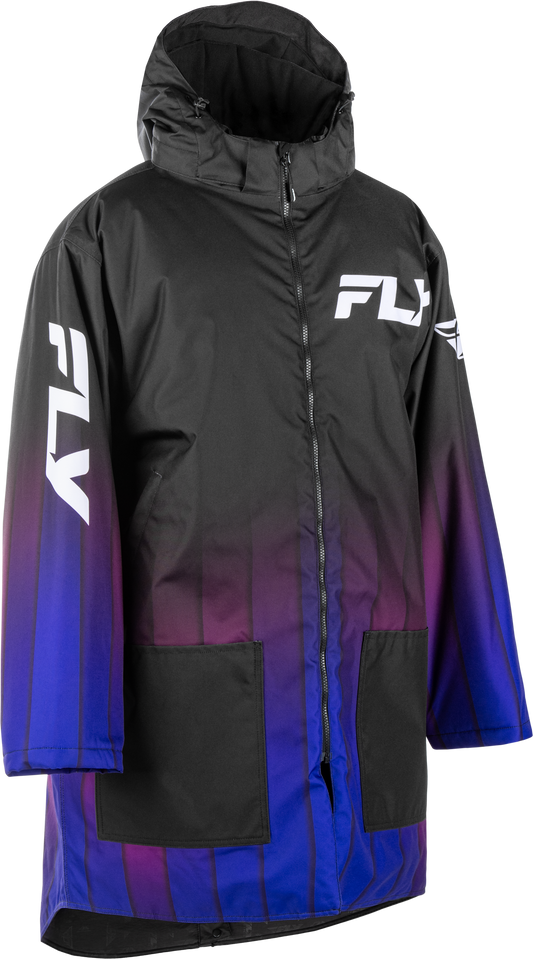 Fly Racing Pit Coat Purple Large/X - Large with Weatherproof and Insulated Features - Kelly Motorsports