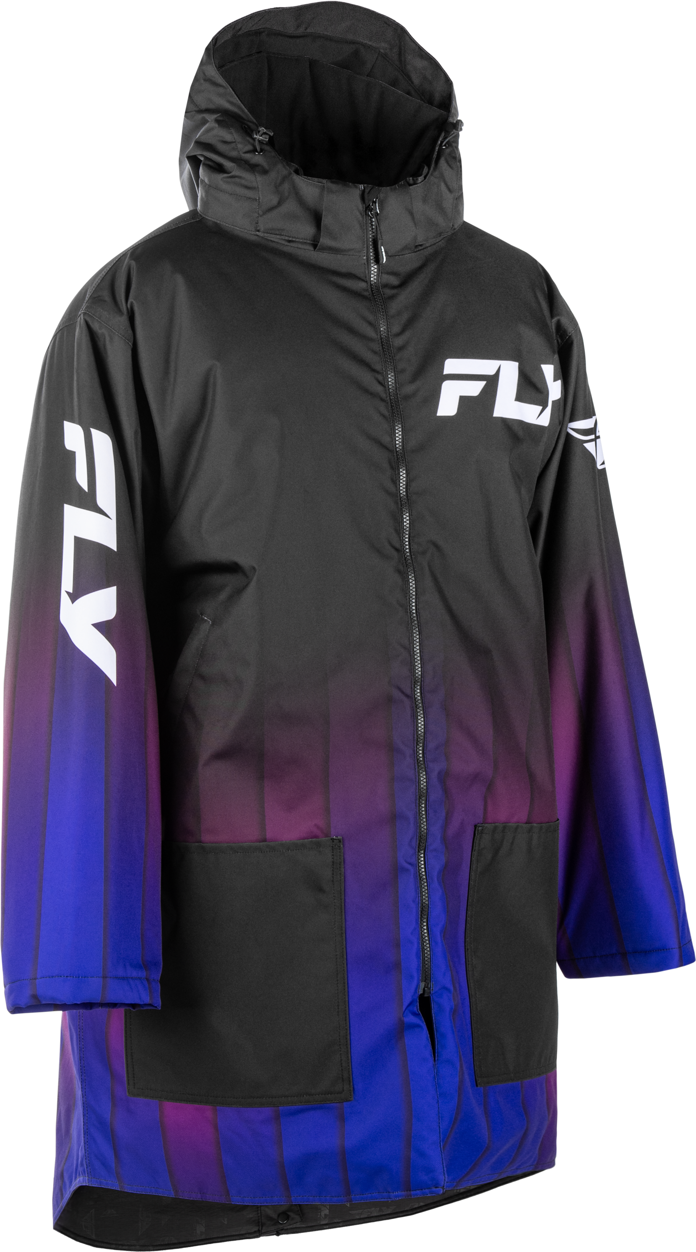 Fly Racing Pit Coat Purple S/M - Racer - Designed Weatherproof Outerwear with Thermal Insulation - Kelly Motorsports