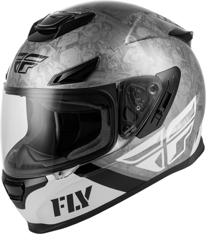 Fly Racing Sentinel Mechanical Helmet Black, White & Grey XS - Durable Motorcycle Helmet - Kelly Motorsports
