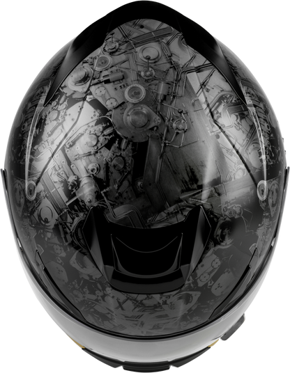 Fly Racing Sentinel Mechanical Helmet Black/Grey/Gold Large - Model 73 - 8432L - Kelly Motorsports
