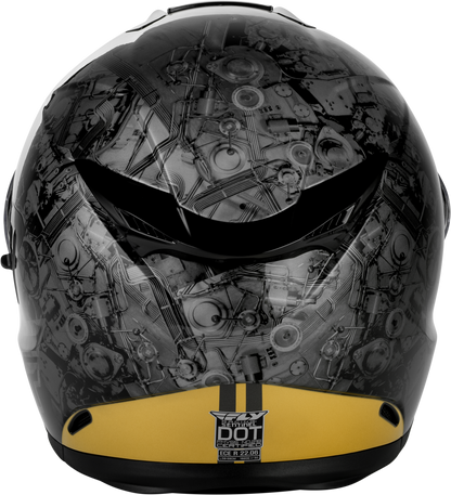 Fly Racing Sentinel Mechanical Helmet Black/Grey/Gold Medium - Part No. 73 - 8432M - Kelly Motorsports