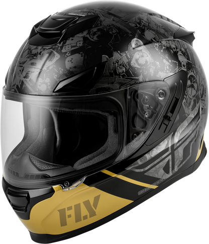 Fly Racing Sentinel Mechanical Helmet Black/Grey/Gold Small - Kelly Motorsports