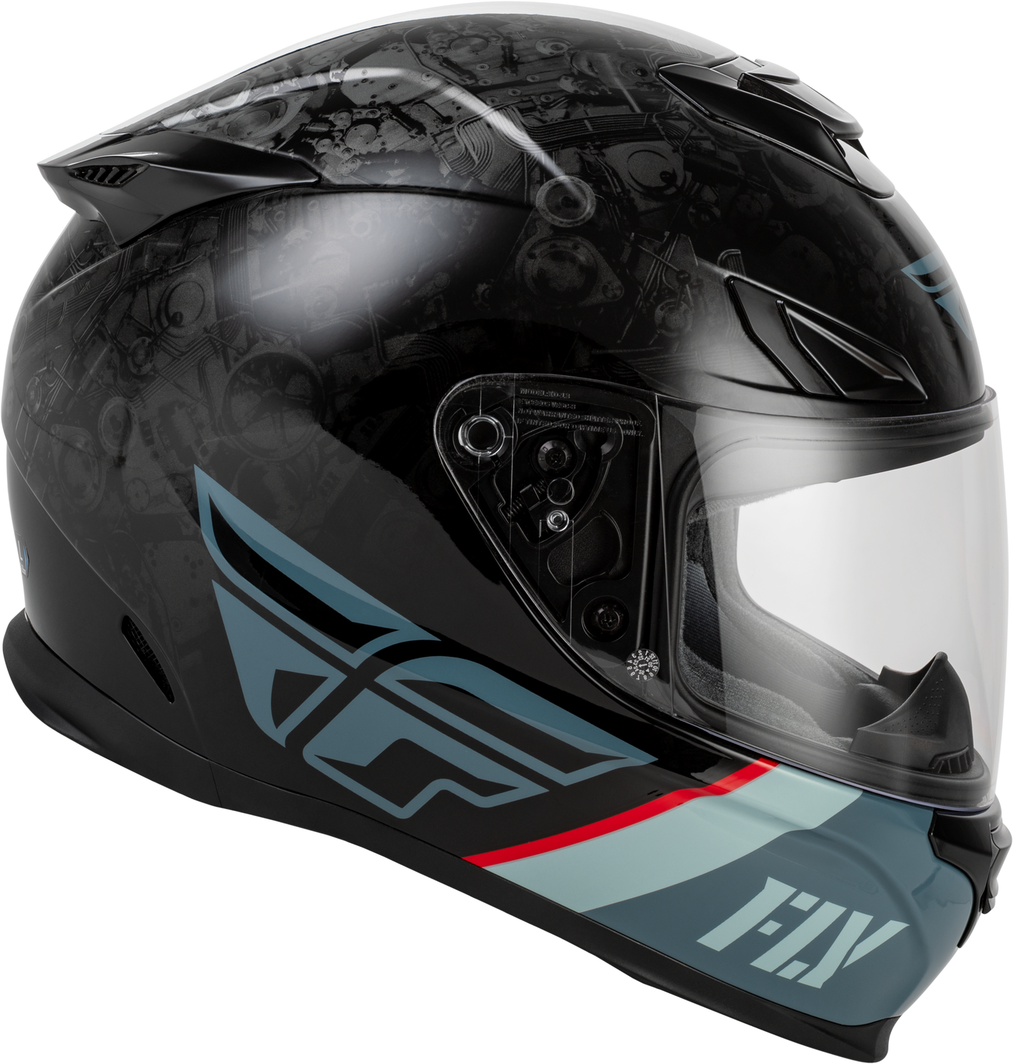 Fly Racing Sentinel Mechanical Helmet Black/Grey/Red Medium - Kelly Motorsports