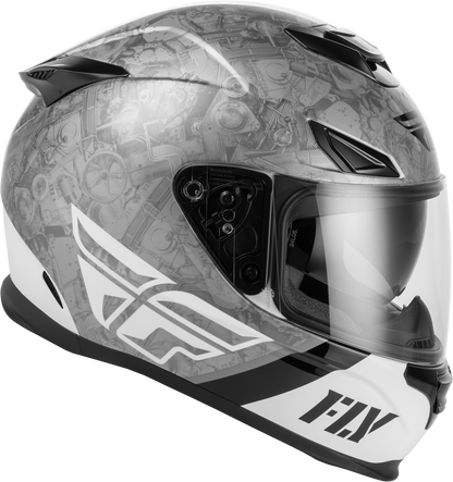 Fly Racing Sentinel Mechanical Helmet Black/White/Grey Large - Kelly Motorsports