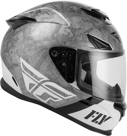 Fly Racing Sentinel Mechanical Helmet Black/White/Grey Large - Kelly Motorsports