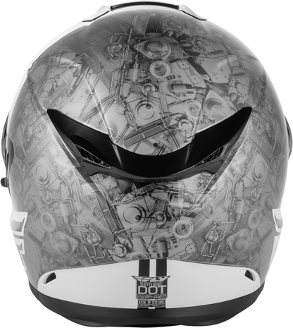 Fly Racing Sentinel Mechanical Helmet Black/White/Grey Large - Kelly Motorsports