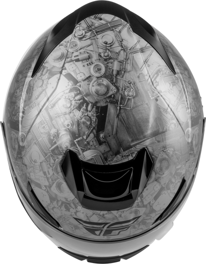 Fly Racing Sentinel Mechanical Helmet Black/White/Grey Medium - Part Number 73 - 8430M - Kelly Motorsports